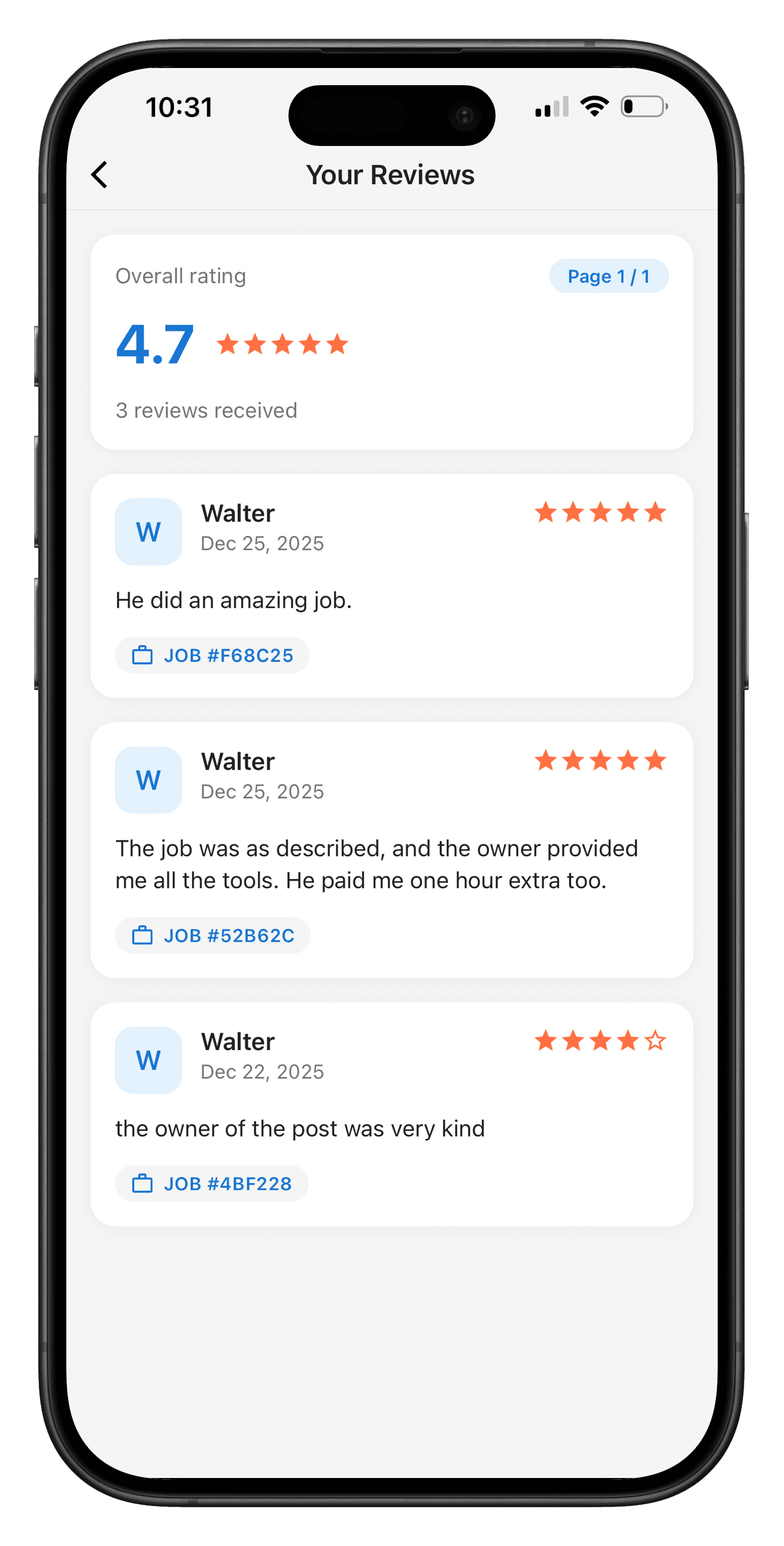 Reviews & Rating System